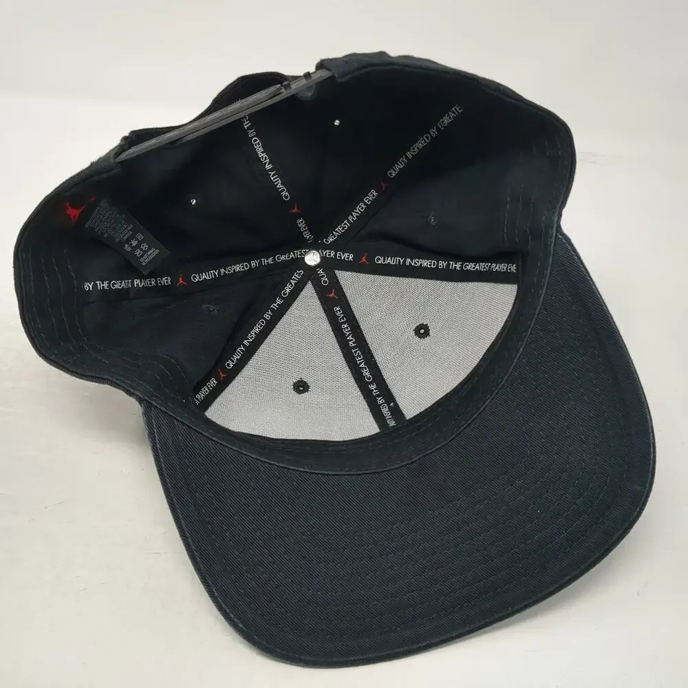 Nike Snapback Hat Black One Size Jordan Jumpman Patch 6 Panel Logo Athletic